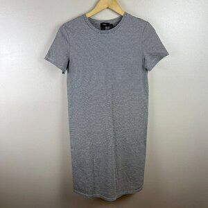 Theory Continuous T-shirt Dress Size Small Black Stripes Minimal Capsule Comfy